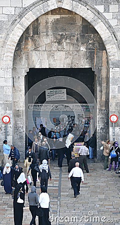 Damascus Gates. Jerusalem. Editorial Stock Photo