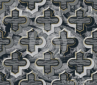 Damascus wallpaper. Arabian style pattern. Seamless vector background. Background for textile print Vector Illustration