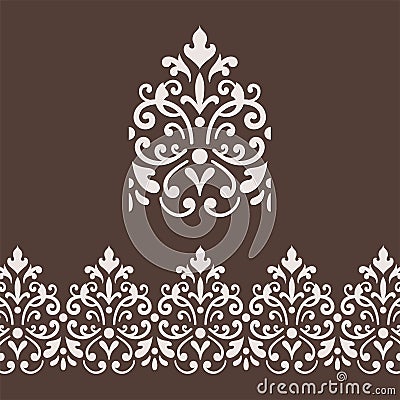 Damask Border Frame Vector Illustration