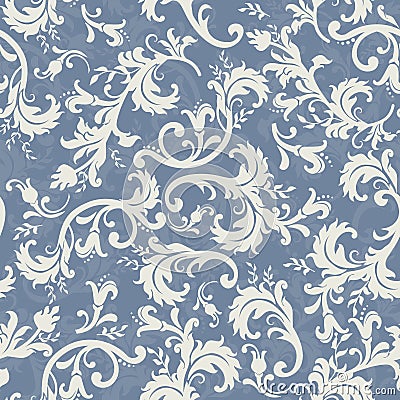 Damask seamless floral pattern. Vector Illustration