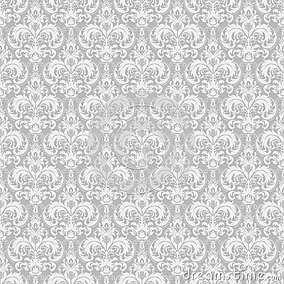 Damask seamless pattern background. Classical luxury old fashioned damask ornament, royal victorian seamless texture. Vector Illustration