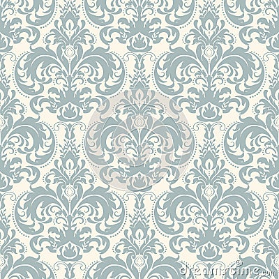 Damask seamless pattern background. Classical luxury old fashioned damask ornament, royal victorian seamless texture. Vector Illustration