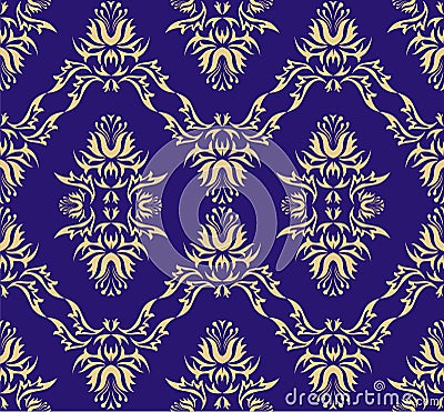 Damask (Victorian) seamless pattern Vector Illustration