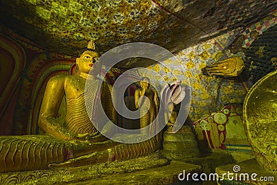 DAMBULA CAVES - Dambula golden temple , Sri lanka Stock Photo