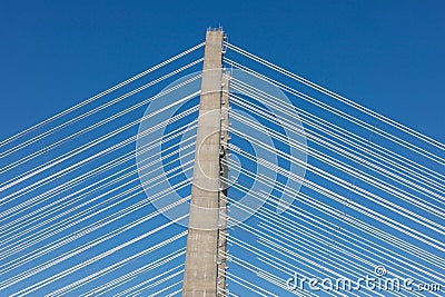 Dames Point Bridge against the clear blue skies in Jacksonville Florida Stock Photo