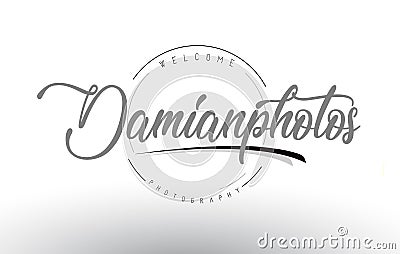 Damian Personal Photography Logo Design with Photographer Name. Vector Illustration