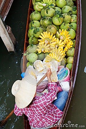Damnoen Saduak Floating Market Editorial Stock Photo