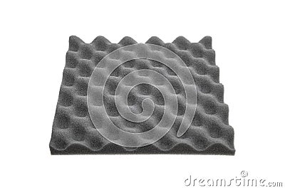 Dampening Acoustical Foam in Music Studio. Close up of Sound Absorbing Sponge in Recording Studio. Acoustic Foam Detail. Gray foam Stock Photo