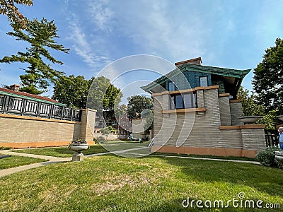 Dana Thomas House a Frank Lloyd Wright designed home in Springfield, Illinois Editorial Stock Photo