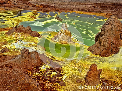 Danakil depression looks like a landscape on another planet. Ethiopia Stock Photo