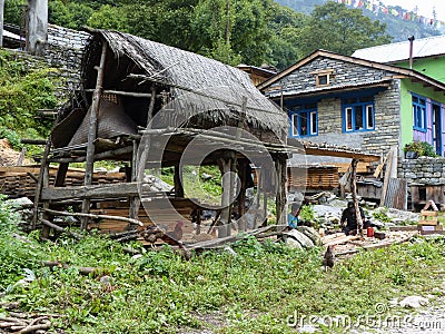 Danakyu village, Nepal Editorial Stock Photo