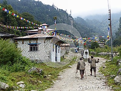 Danakyu village, Nepal Editorial Stock Photo