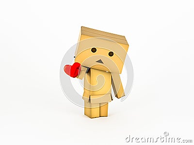 Danbo holding a heart Editorial Stock Photo
