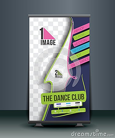 Dance Academy Business Roll Up Banner Vector Illustration