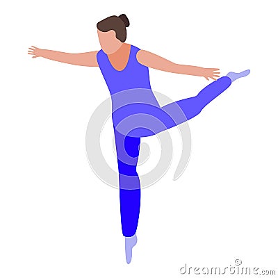Dance acrobat icon isometric vector. Female art Vector Illustration
