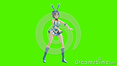 Dance Animation of a Beautiful Cartoon Girl. Girl in Anime Style. High  Quality and Seamless Loops on Green Background Stock Video - Video of  funny, cutout: 162336257