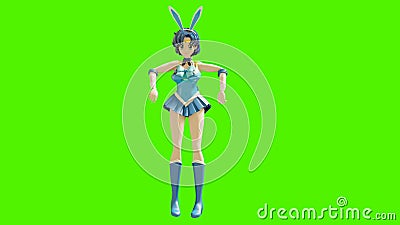 Dance Animation of a Beautiful Cartoon Girl. Girl in Anime Style. High  Quality and Seamless Loops on Green Background Stock Video - Video of  dancing, colorful: 162348909