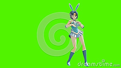 Dance Animation of a Beautiful Cartoon Girl. Girl in Anime Style. High  Quality and Seamless Loops on Green Background Stock Footage - Video of  funny, fairy: 162349812