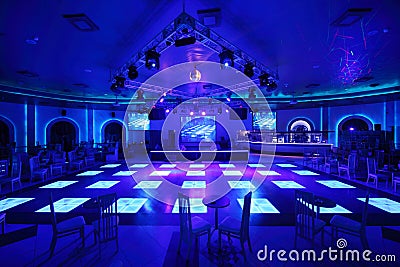 Dance area in Cosmodrome complex Editorial Stock Photo