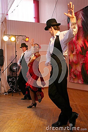 Dance Carmen. national dance exotic dance number in Spanish style performed by the ensemble dancers of Latin American dances. Editorial Stock Photo