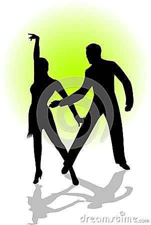 Dance couple Cartoon Illustration