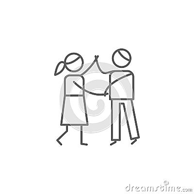 Dance, couple, parents icon. Element of family life icon. Thin line icon for website design and development, app development. Stock Photo