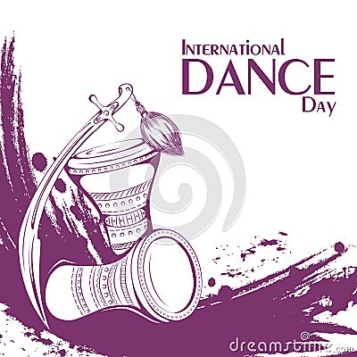 Dance day tribal belly dance accessories Vector Illustration