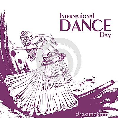 Dance day tribal belly dance Vector Illustration