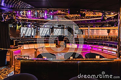 Dance floor of the car ferry MS Silja Europa before the party begins, Helsinki Finland Editorial Stock Photo