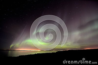 The dance of the ghosts, the spectacular Northern Lights in Iceland Stock Photo