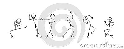 Dance illustration, stick figure man Vector Illustration