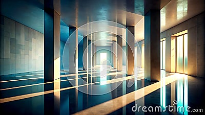 A Dance of Light and Shadow: Exploring Depth and Dimension in Art Generative AI Algorithmic art Stock Photo