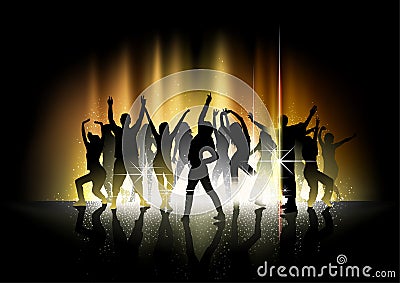 Dance And Light Show Vector Illustration