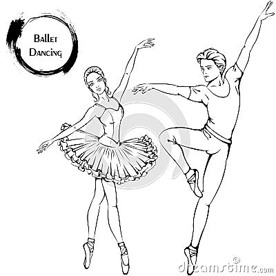 Dance line ballet Vector Illustration