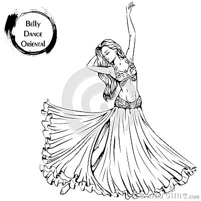 Dance line belly dance Vector Illustration