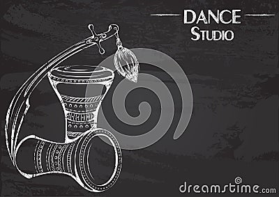 Dance line chalk tribal accessories Vector Illustration