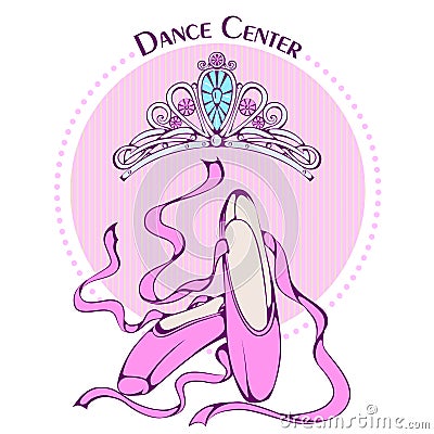 Dance line color ballet accessories Vector Illustration