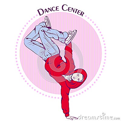 Dance line color break dance Vector Illustration