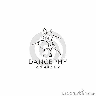 Dance Logo Abstrac with Modern Design Template Vector Illustration