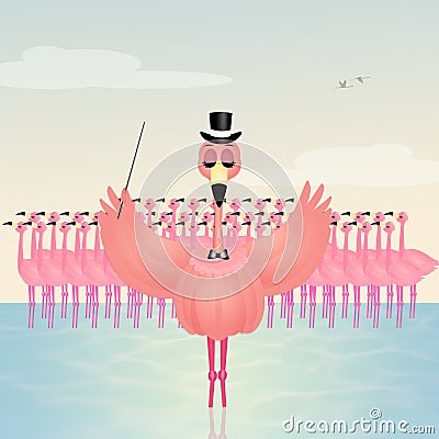 Dance love flamingos Stock Photo