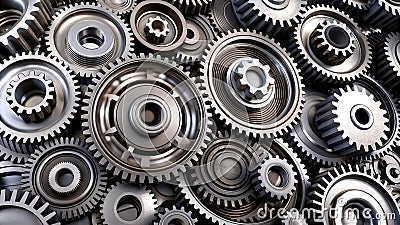 The Dance of Mechanics: Interlocking Gears Moving with Precision, Illustrating the Complexity of Engineering Generative Art IA Cartoon Illustration