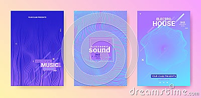 Dance Music Flyer. Electro Party Cover. Abstract Edm Background. Vector Illustration