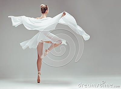 Dance is my form of expression. Full length shot of an unrecognisable ballerina dancing alone in the studio. Stock Photo