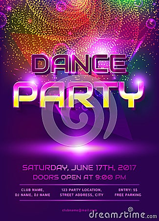 Dance party invitation. Vector Illustration