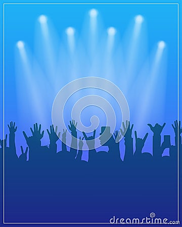 Dance party poster template. Concert, dj party or festival flyer design template with people crowd on background Vector Illustration