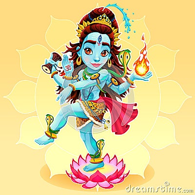 Dance of Shiva Vector Illustration