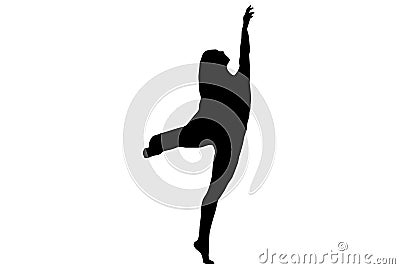 Dance silhouette dancing person sketch shadow dancer art Stock Photo