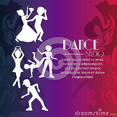 Dance studio avatar dancer design Vector Illustration