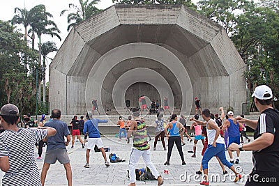 Dance Therapy outdoors in the park Editorial Stock Photo