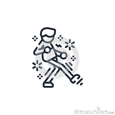 dance vector icon isolated on white background. Outline, thin line dance icon for website design and mobile, app development. Thin Vector Illustration